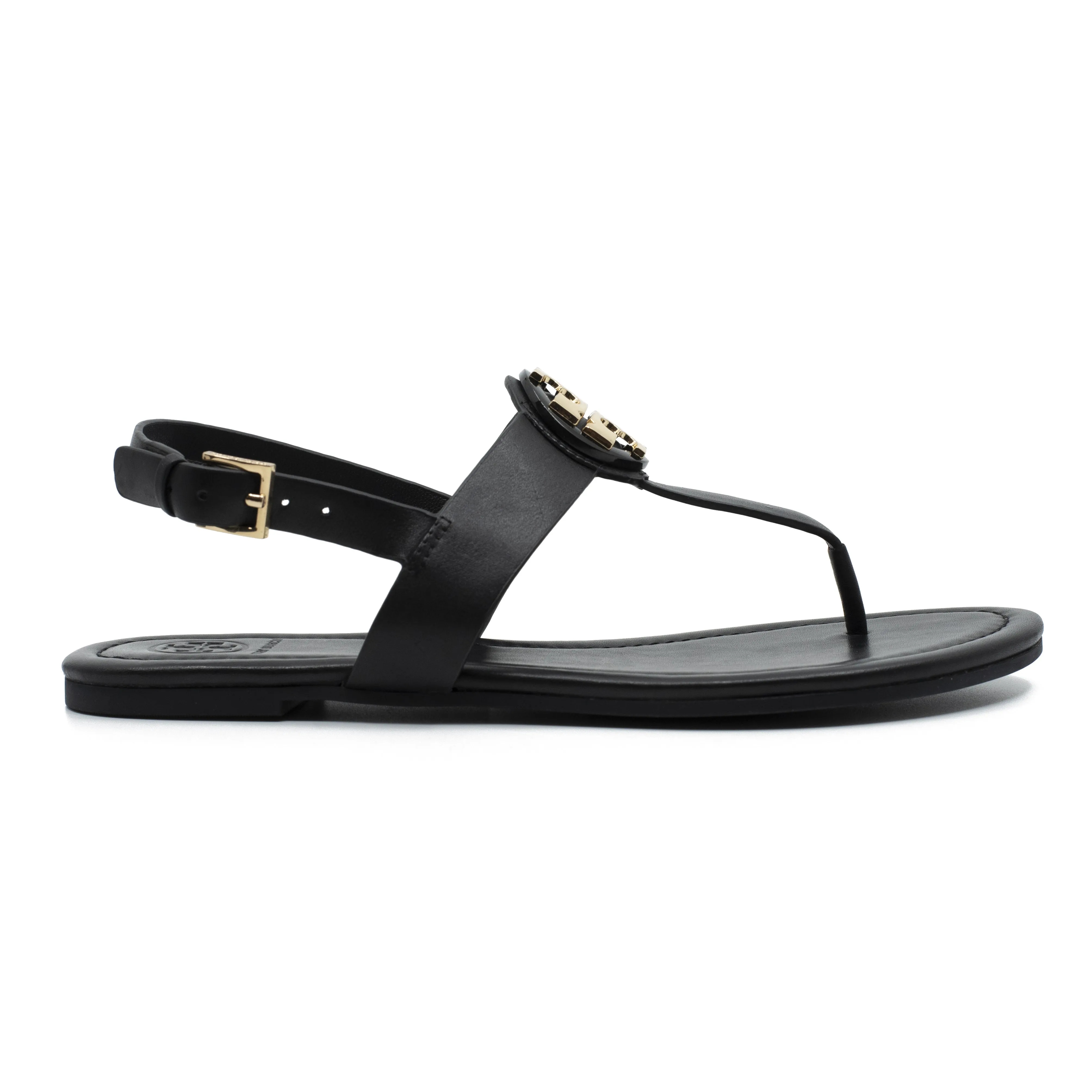 Claire Flat Thong Sandal in Perfect Black