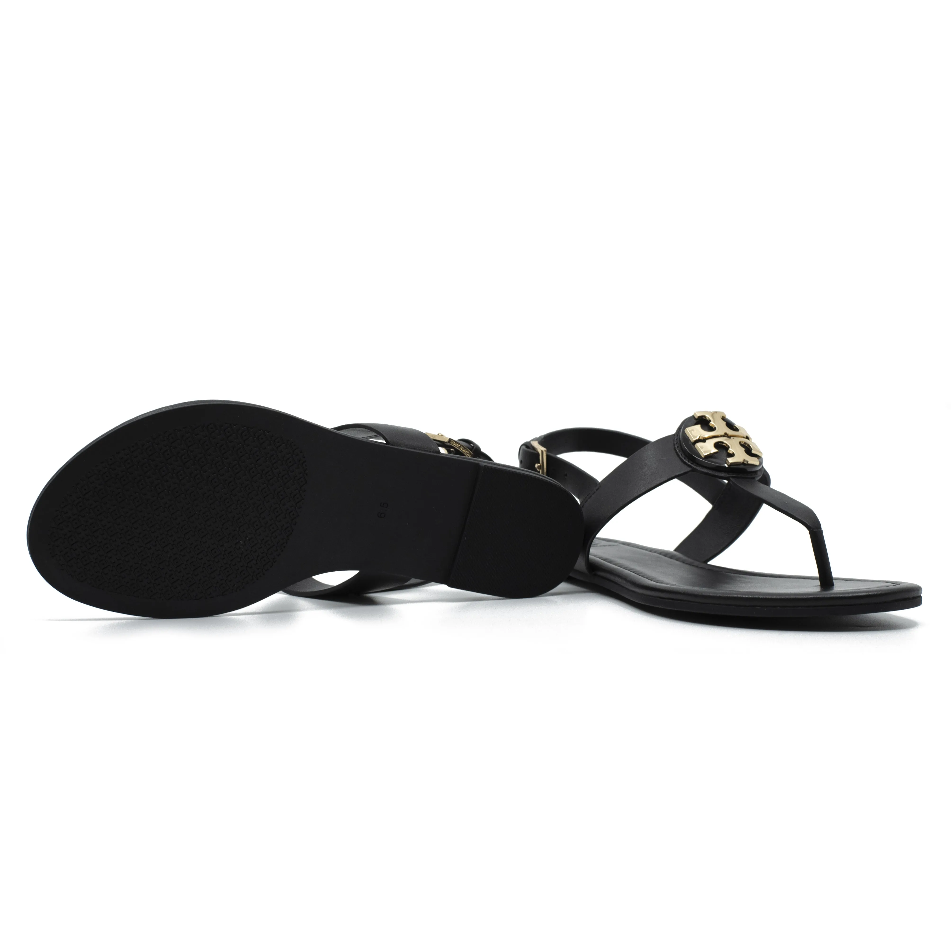 Claire Flat Thong Sandal in Perfect Black