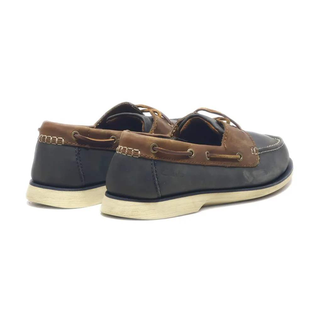 Clarks Port View Moccasins Leather Black Colour For Women