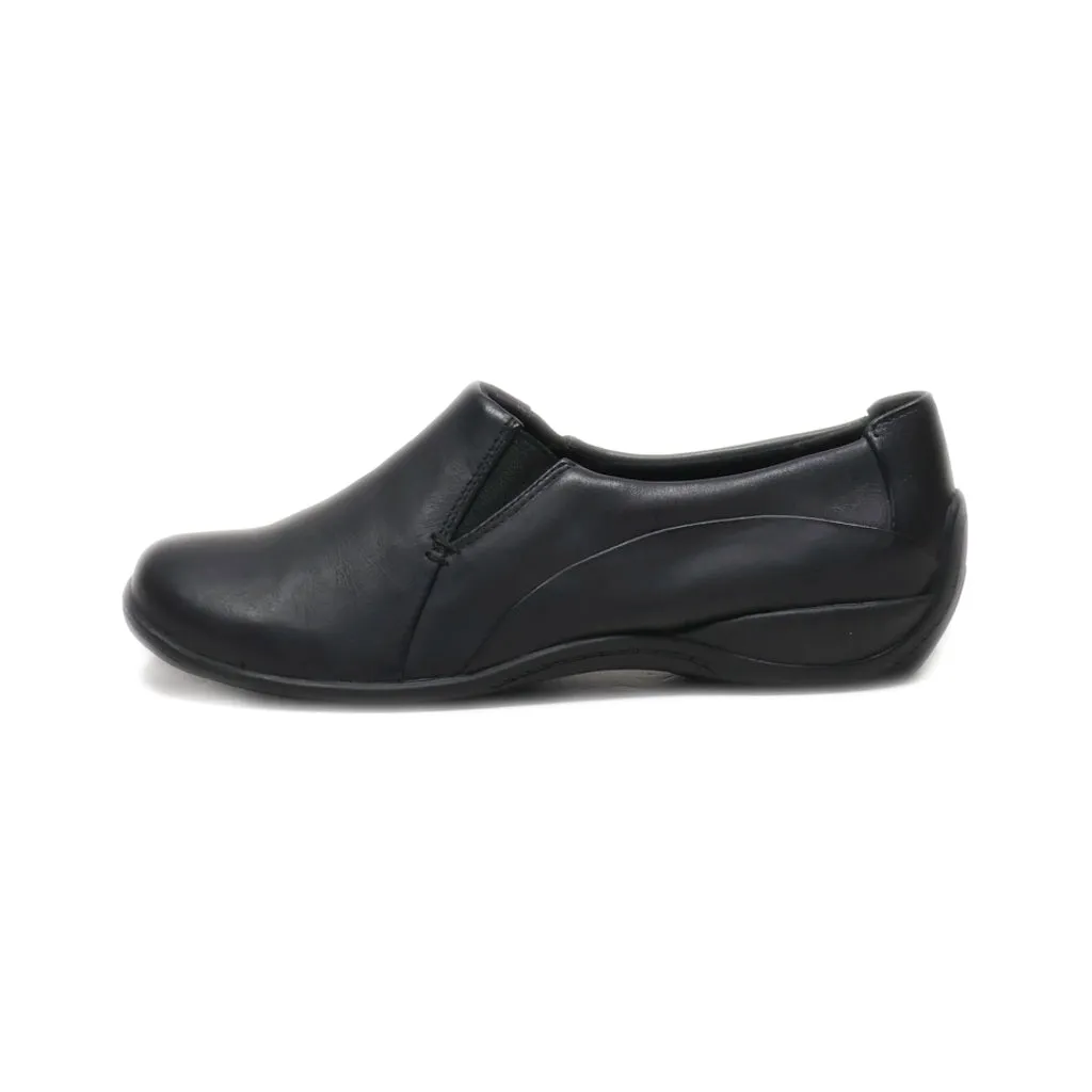 Clarks Slip Ons Leather Black Colour For Women
