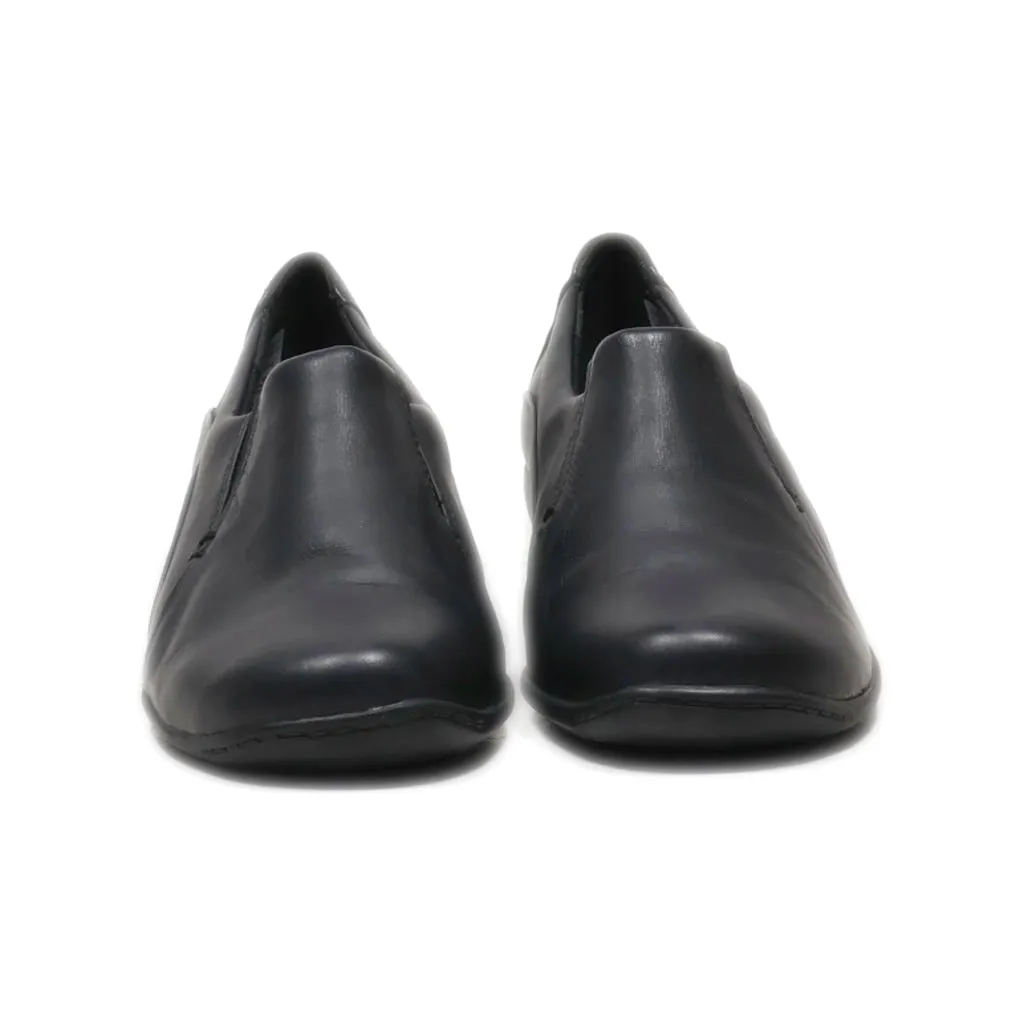 Clarks Slip Ons Leather Black Colour For Women
