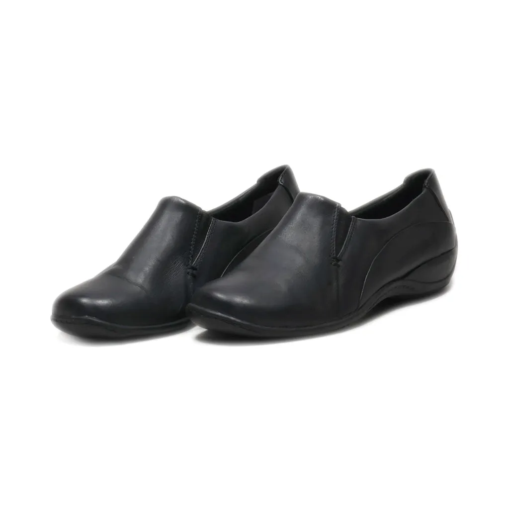 Clarks Slip Ons Leather Black Colour For Women