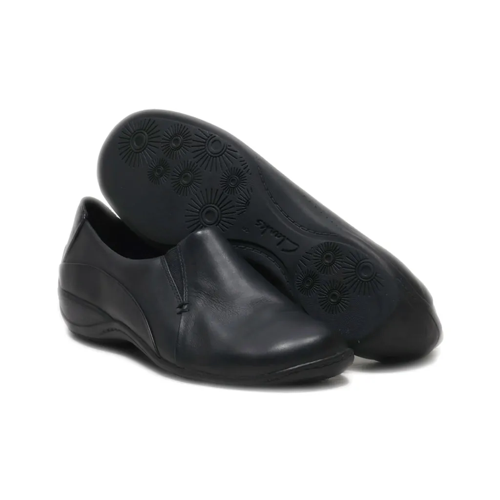 Clarks Slip Ons Leather Black Colour For Women
