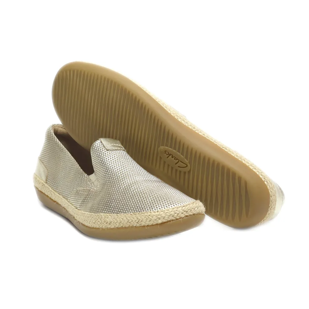 Clarks Slip Ons Leather Gold Colour For Women