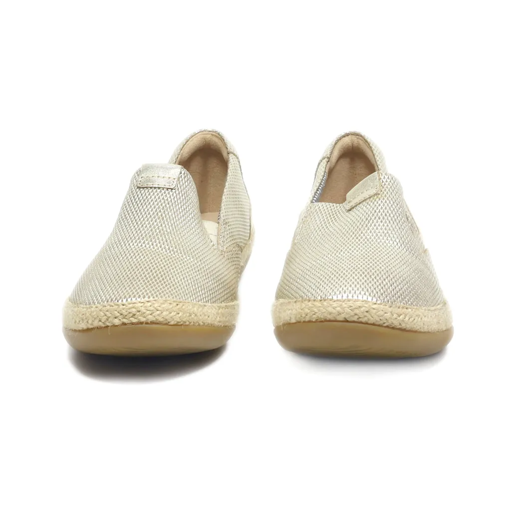 Clarks Slip Ons Leather Gold Colour For Women