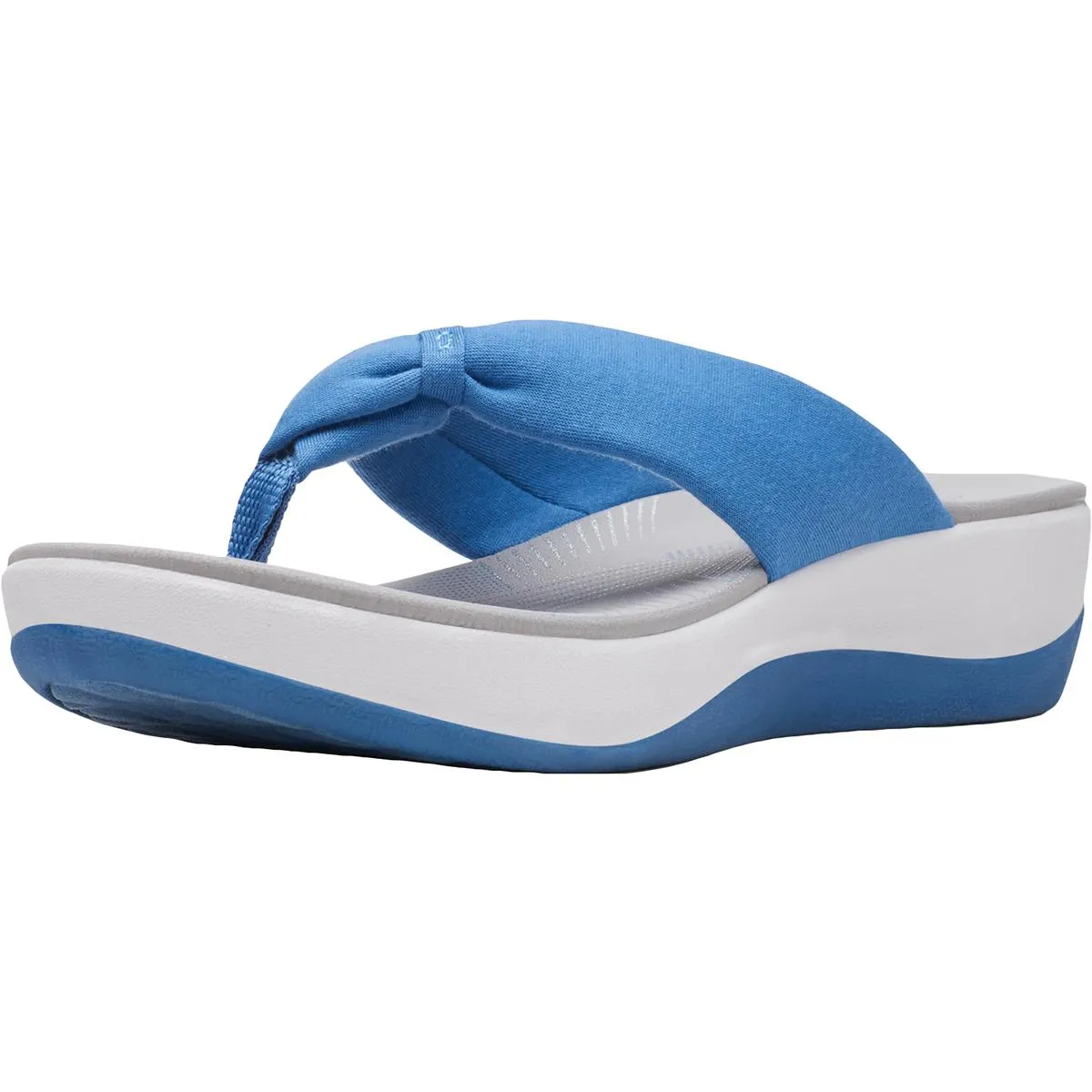 Clarks Women's Arla Glison Fabric Ortholite Wedge Thong Flip Flop Sandal