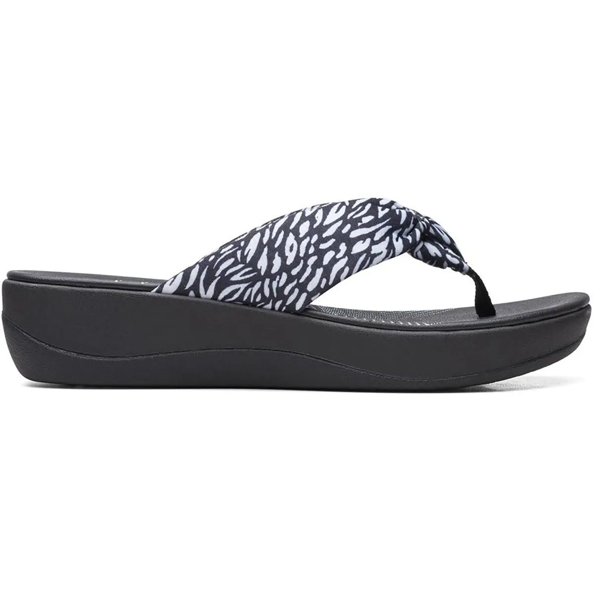 Clarks Women's Arla Glison Fabric Ortholite Wedge Thong Flip Flop Sandal