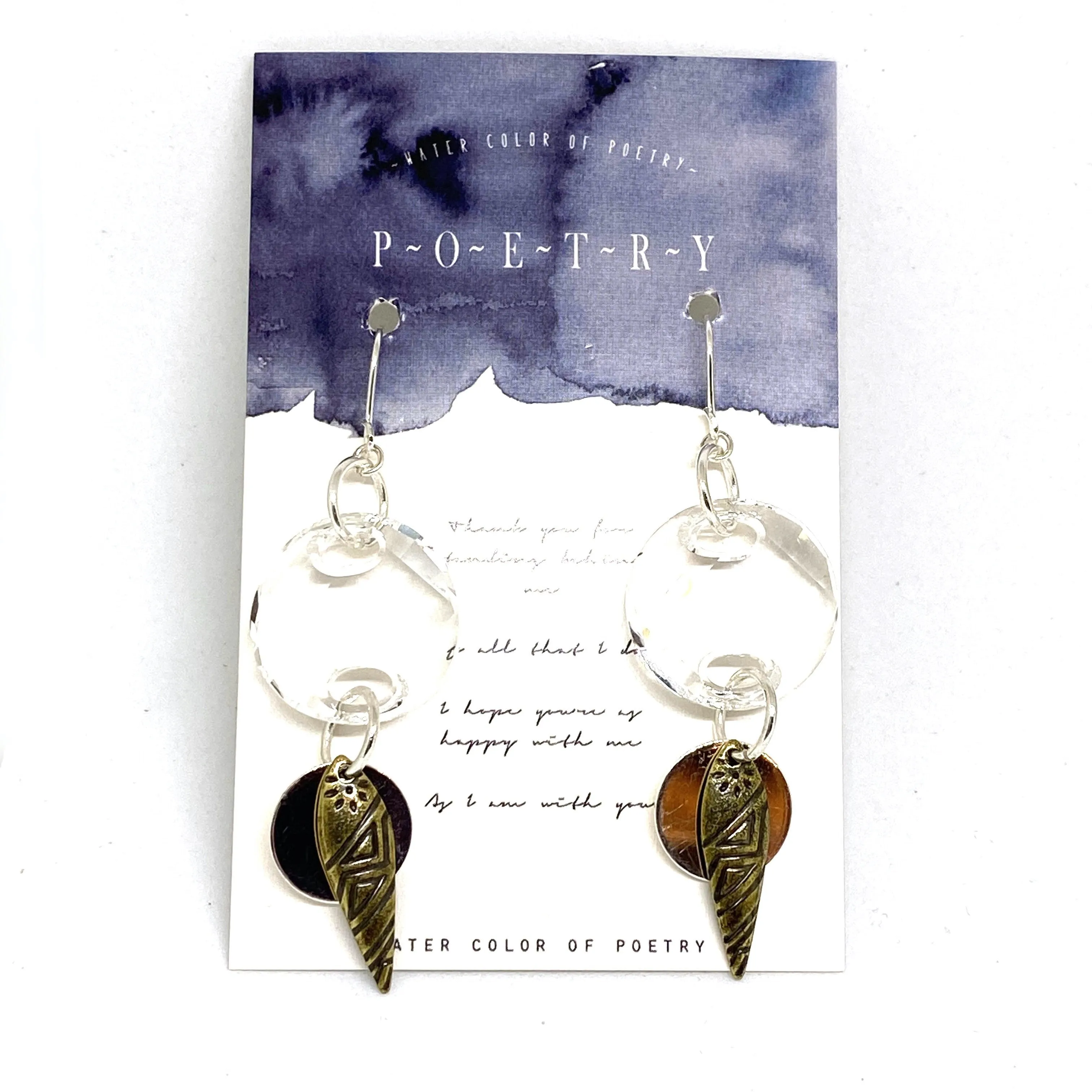 Clear Crystal Tribal Dangle Earrings