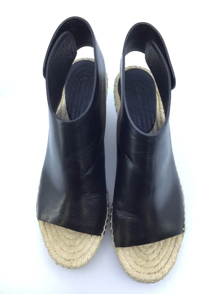 CÉLINE OPEN TOE ESPADRILLE WEDGE HEEL SHOES