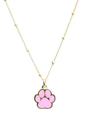 Cloud Haven Paw Print Choker Necklace Pink