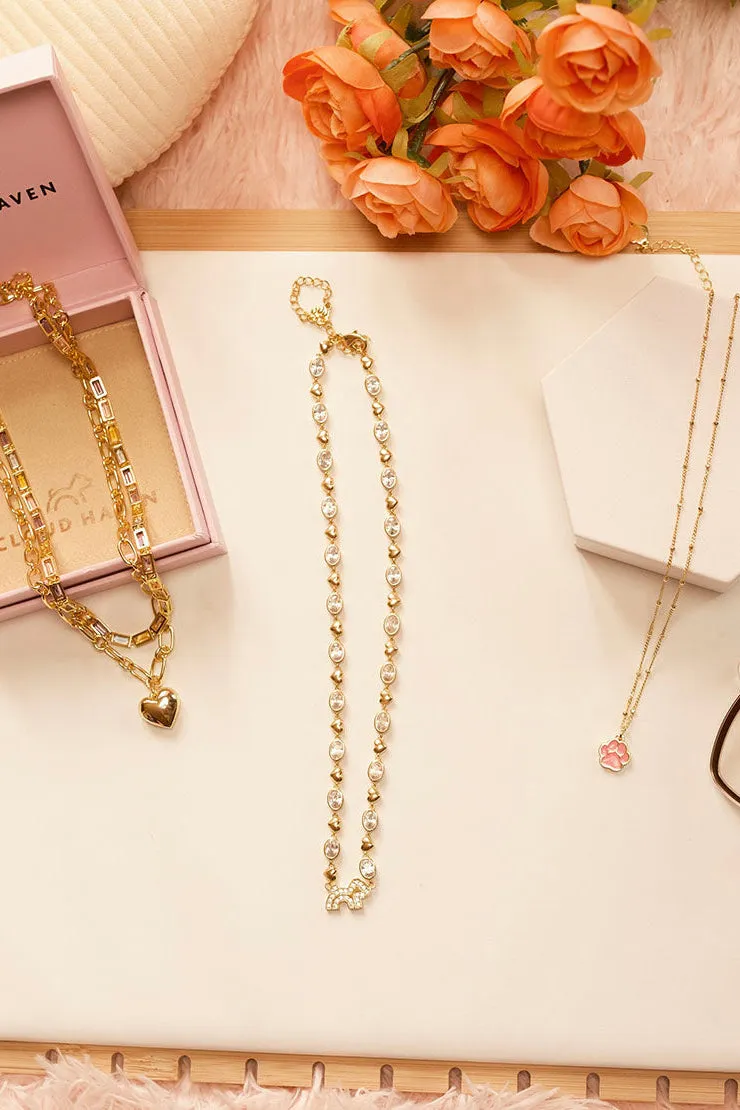 Cloud Haven Paw Print Choker Necklace Pink