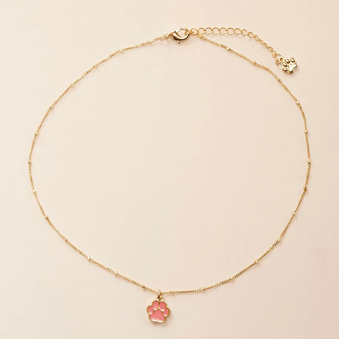 Cloud Haven Paw Print Choker Necklace Pink