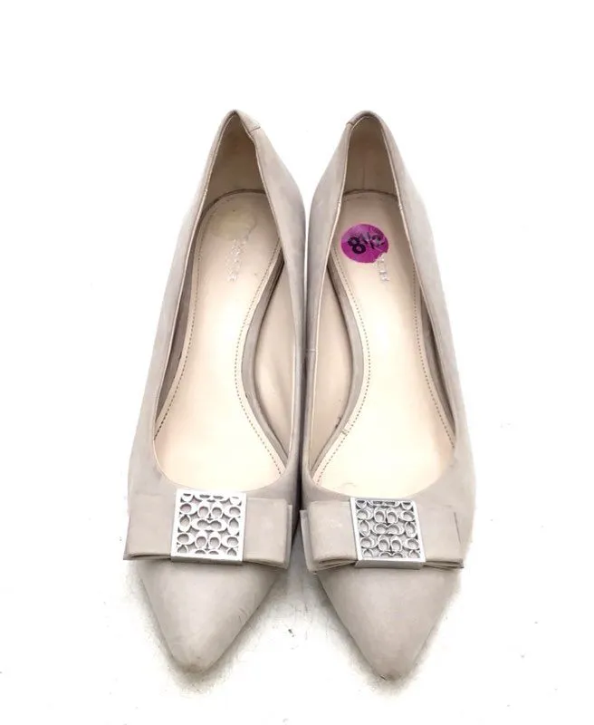 Coach Women's Astor Gray Kitten Pump Heels - Size 8.5B
