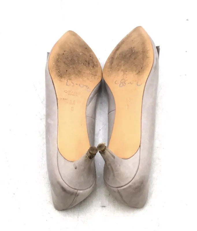 Coach Women's Astor Gray Kitten Pump Heels - Size 8.5B