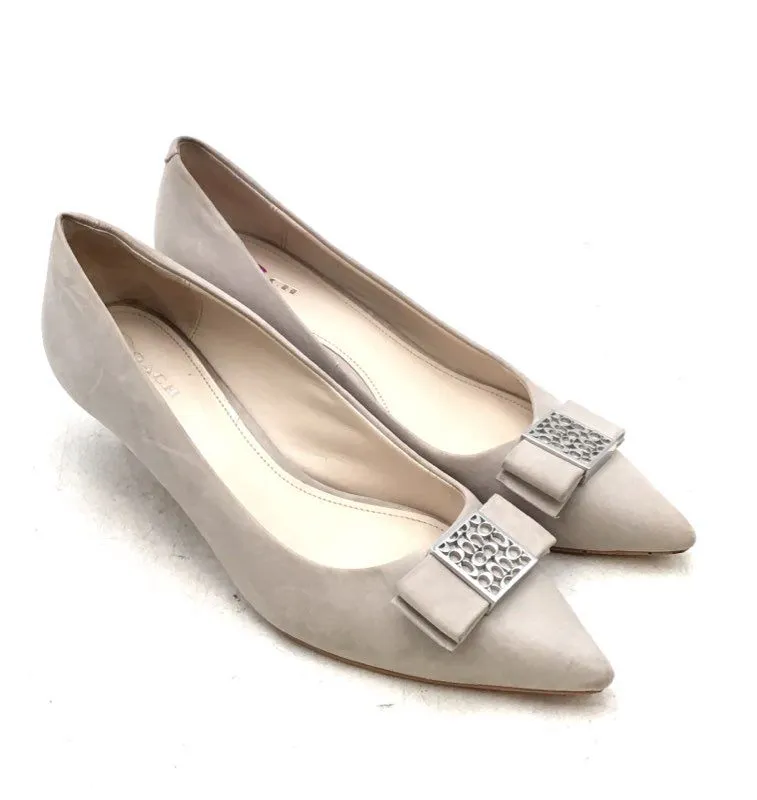 Coach Women's Astor Gray Kitten Pump Heels - Size 8.5B