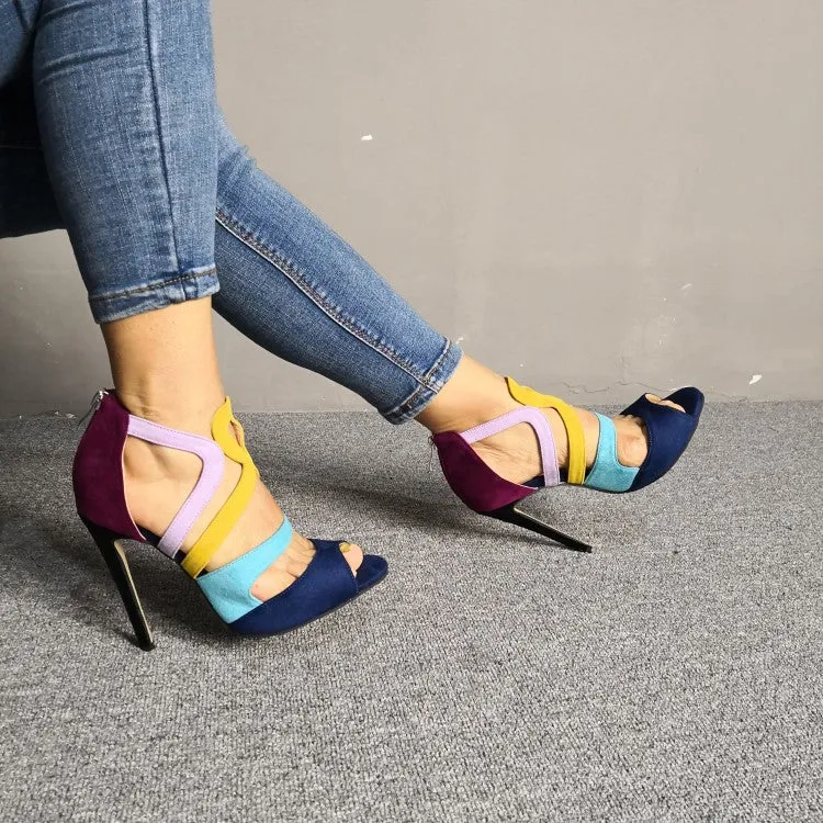 Colorful Beautiful Peep Toe Heels