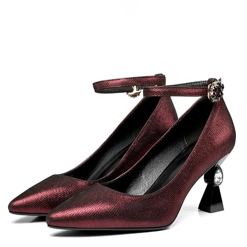 Cone Heel Genuine Leather Party & Evening Heels