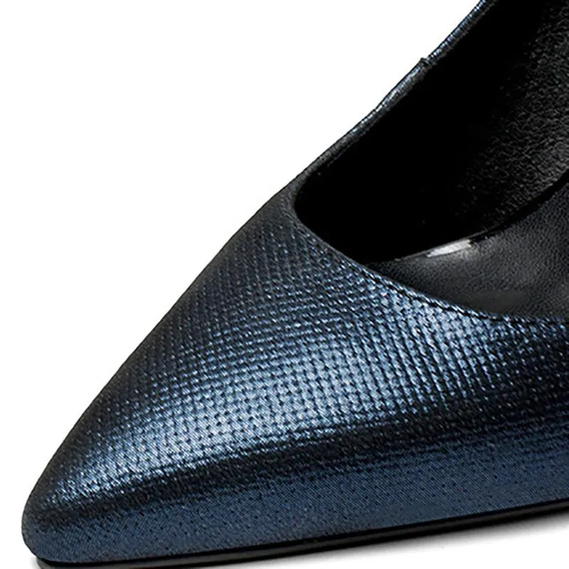 Cone Heel Genuine Leather Party & Evening Heels