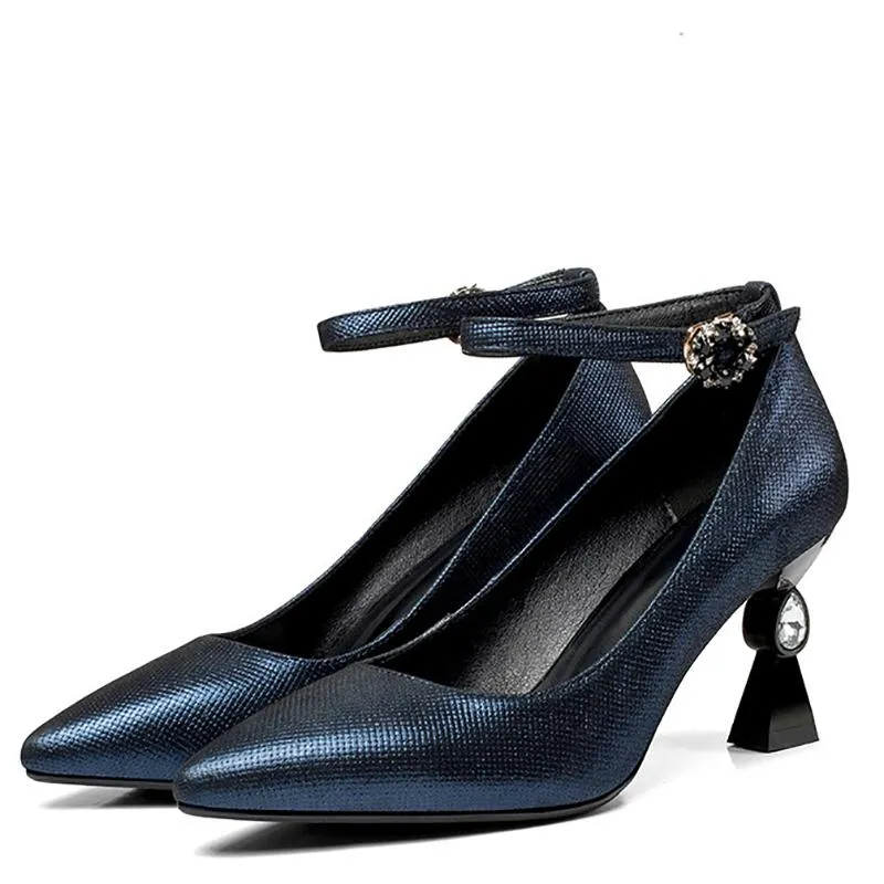 Cone Heel Genuine Leather Party & Evening Heels
