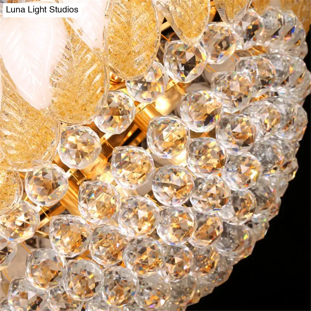Contemporary Crystal Ball Chandelier – 14/20 Head Cascading Pendant Light for Living Room Ceiling, 23.5"/31.5" Width