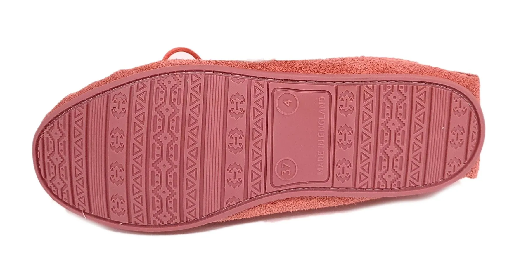 Coopers Suede Wool Lined Ladies Pink Moccasin Slippers Made In England