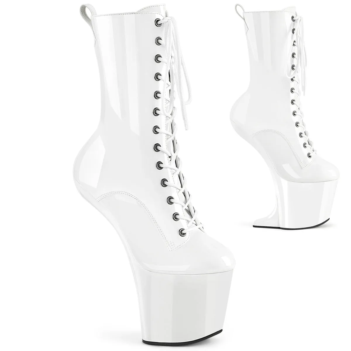 CRAZE-1040 Pleaser White Patent Sexy Platform Shoes (Pole Dancing Heels)