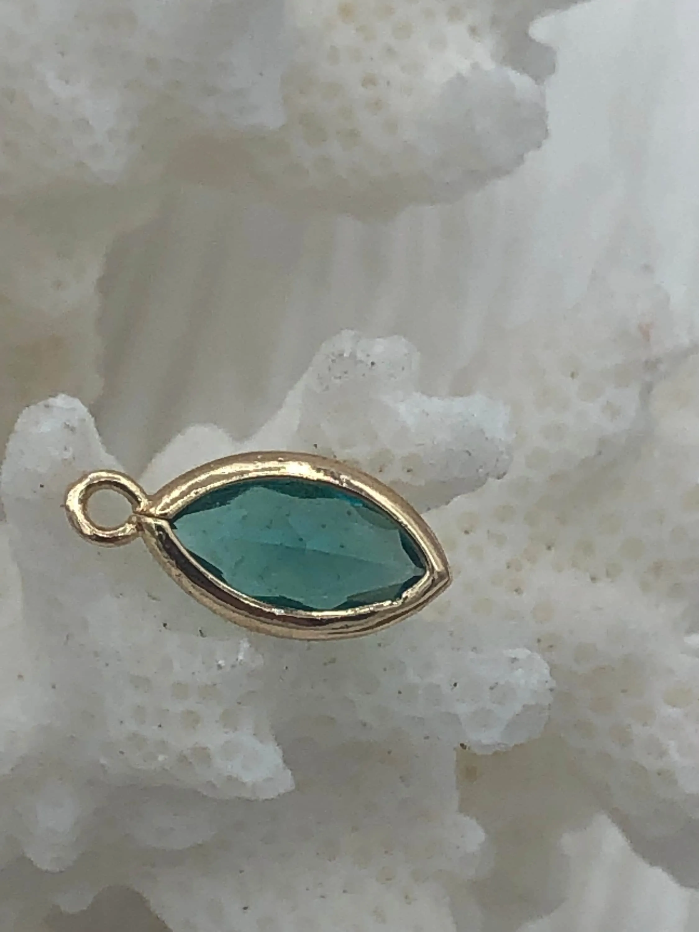 Crystal Gold Soldered Pendants and charms. Purple,Clear,Aquamarine,Teal Marquise Crystal, Soldered Charms 4 Colors Fast Ship