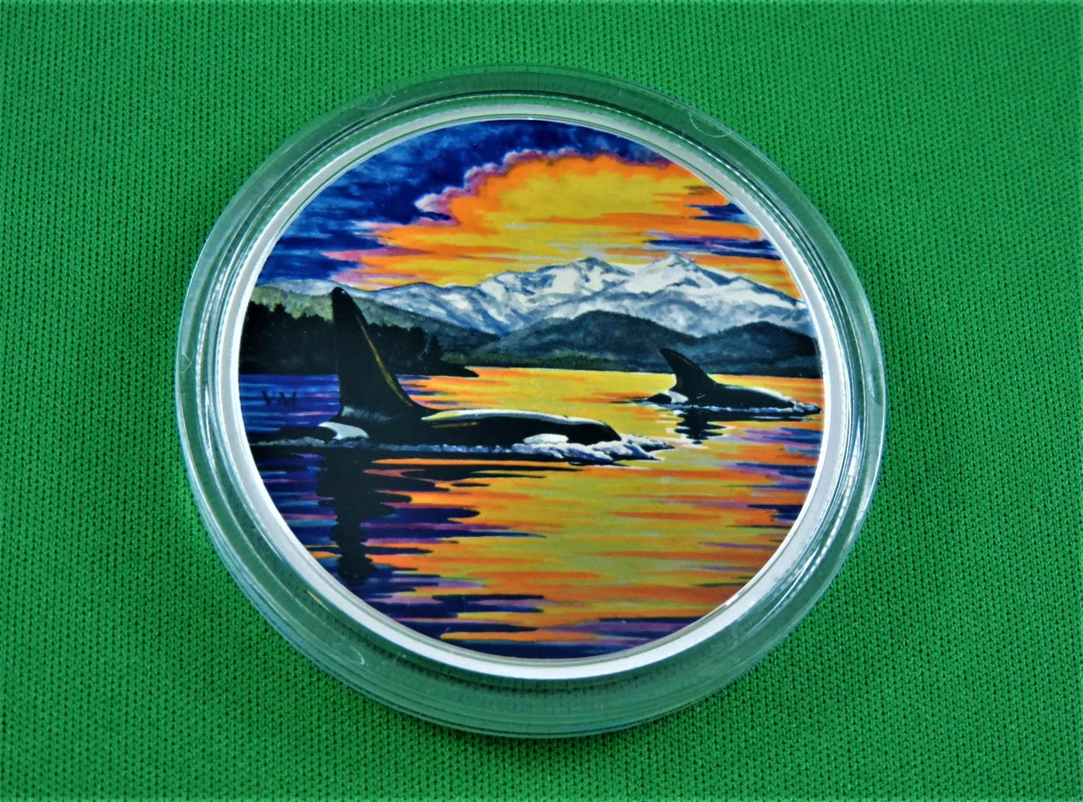 Currency - Silver Coin - $30 - 2017 - RCM - Animals in the Moonlight - Orcas