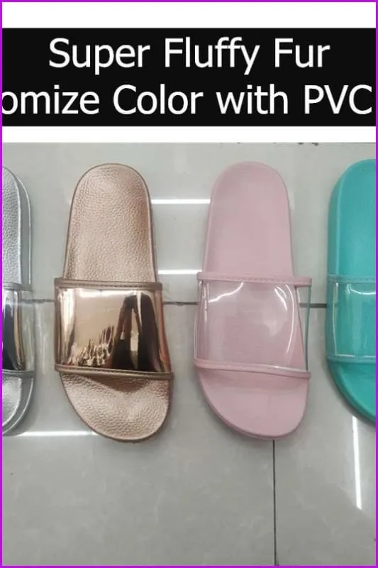 Customized Super Fluffy Fur with Colorful PVC Sole