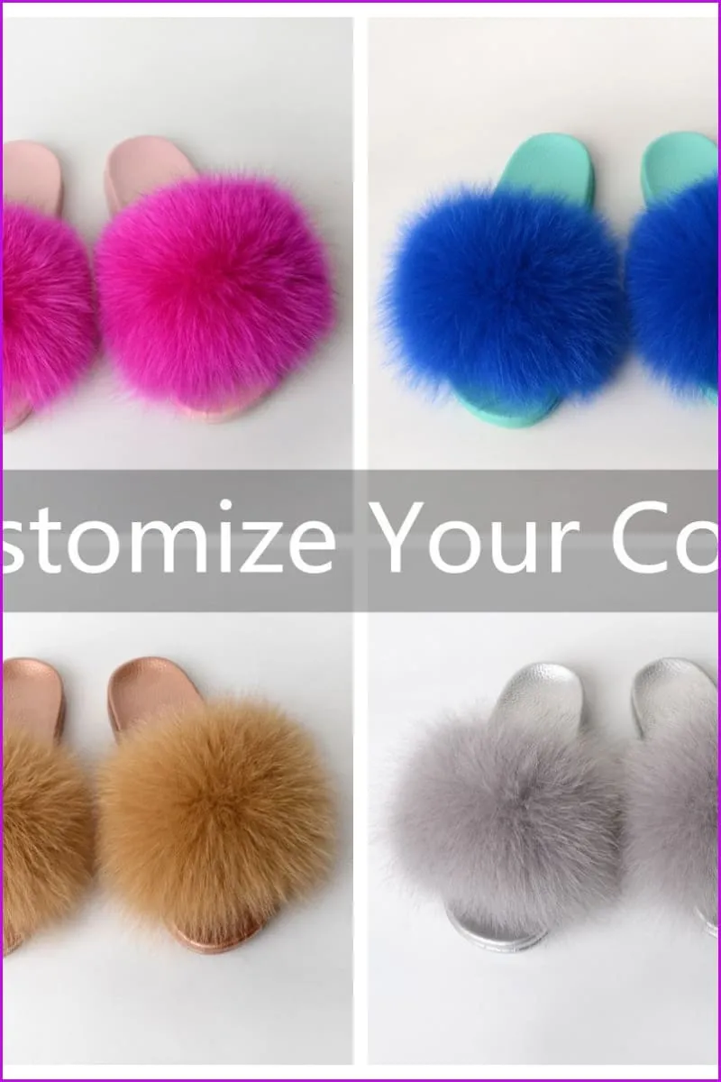 Customized Super Fluffy Fur with Colorful PVC Sole
