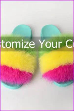 Customized Super Fluffy Fur with Colorful PVC Sole