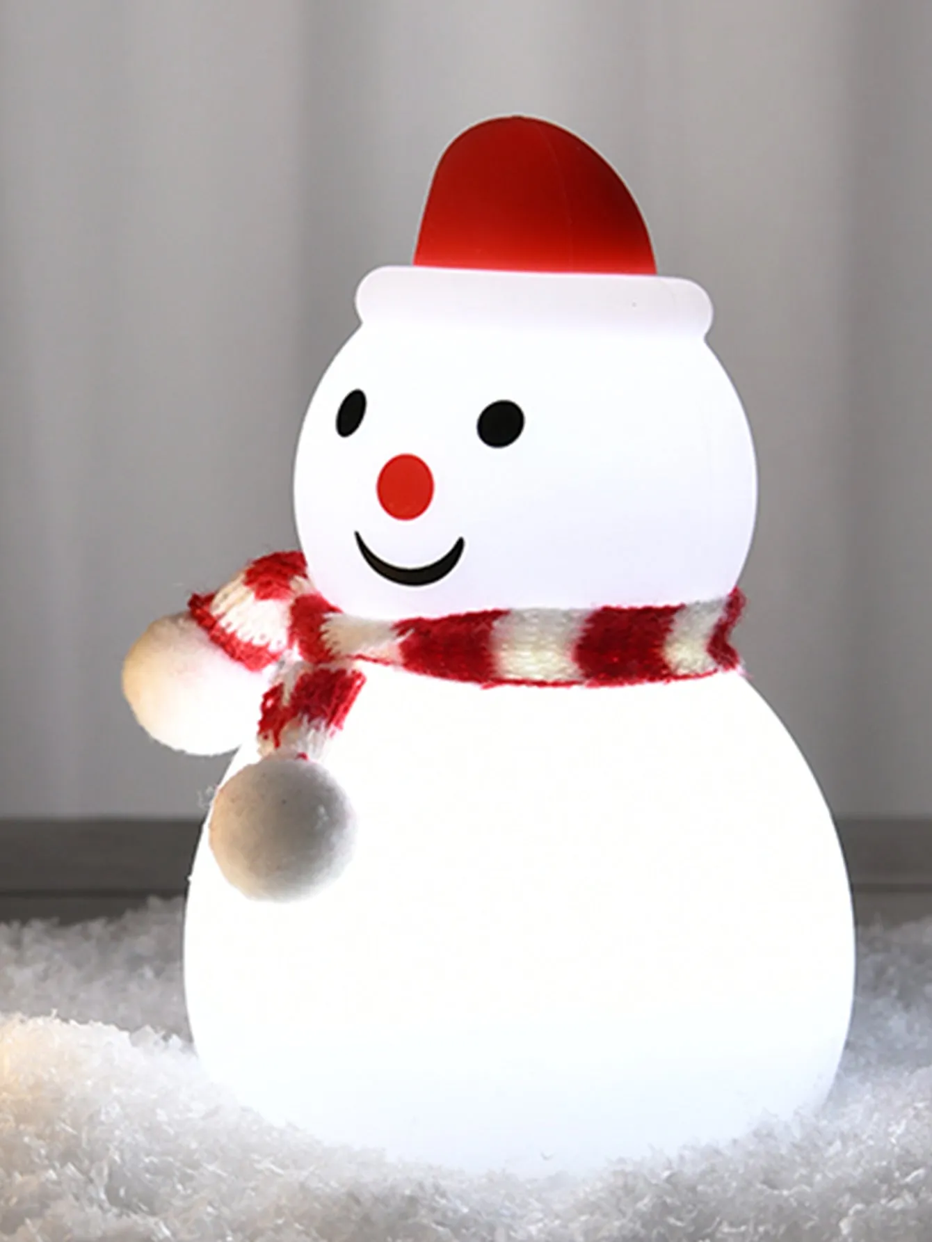 Cute Christmas Snowman Night Light - USB Rechargeable Touch Lamp, Color-Changing Atmosphere Gift with Soft Silicone, Adjustable Brightness, 30-Minute Timer