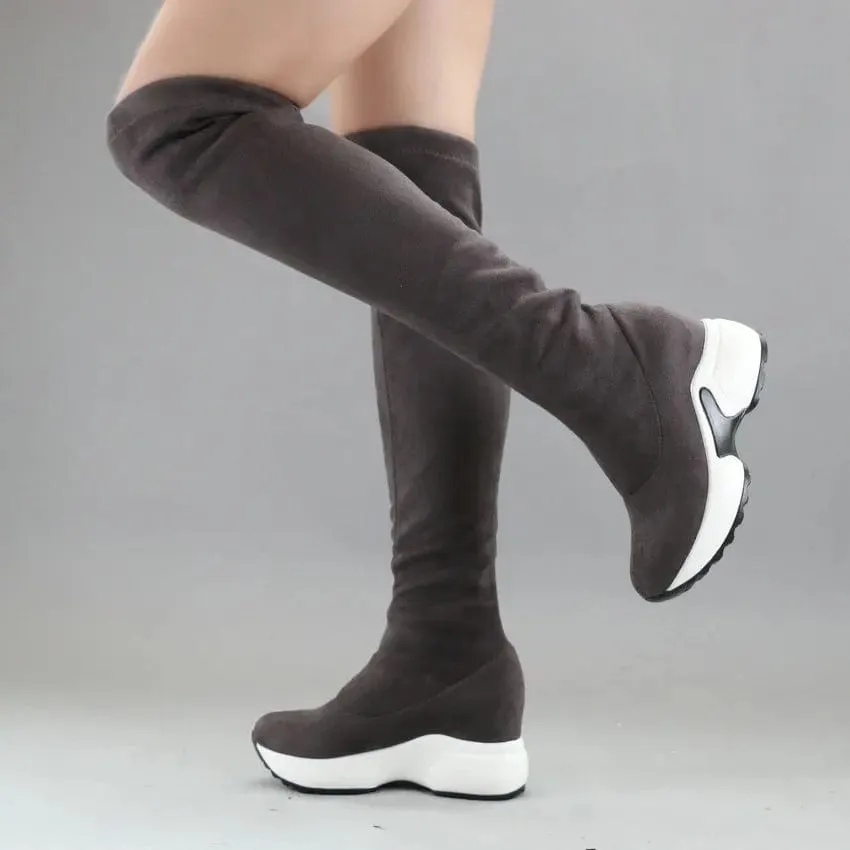 Cyber Over The Knee Stretch Boots