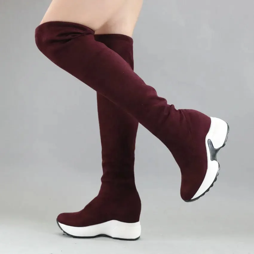 Cyber Over The Knee Stretch Boots