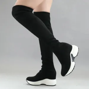 Cyber Over The Knee Stretch Boots