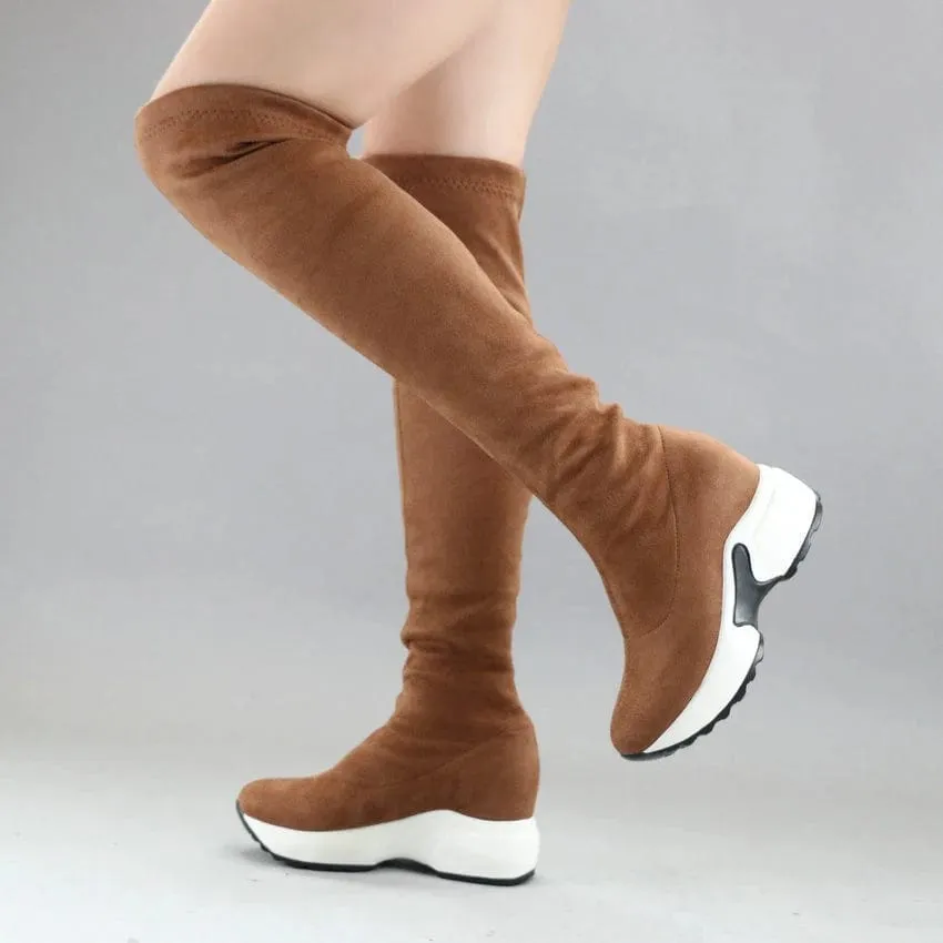 Cyber Over The Knee Stretch Boots