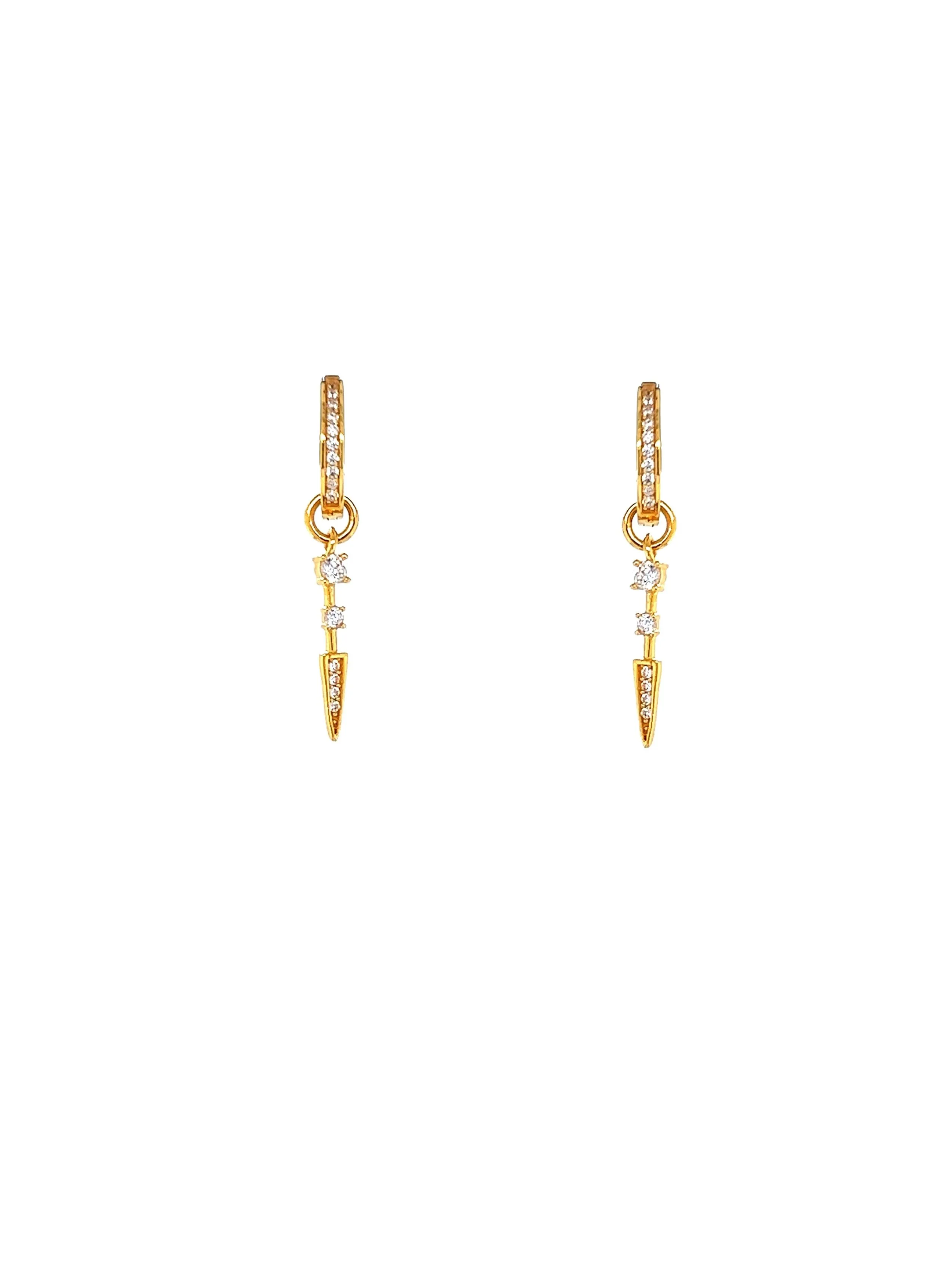 Dainty Hoops with Dangle Dagger