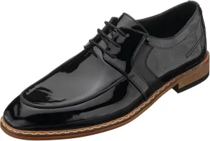 DALGALA Men's Black Patent Leather Handcrafted Oxford Shoes Lace up Shoes Mens Derby Shoes Formal Dress Shoes