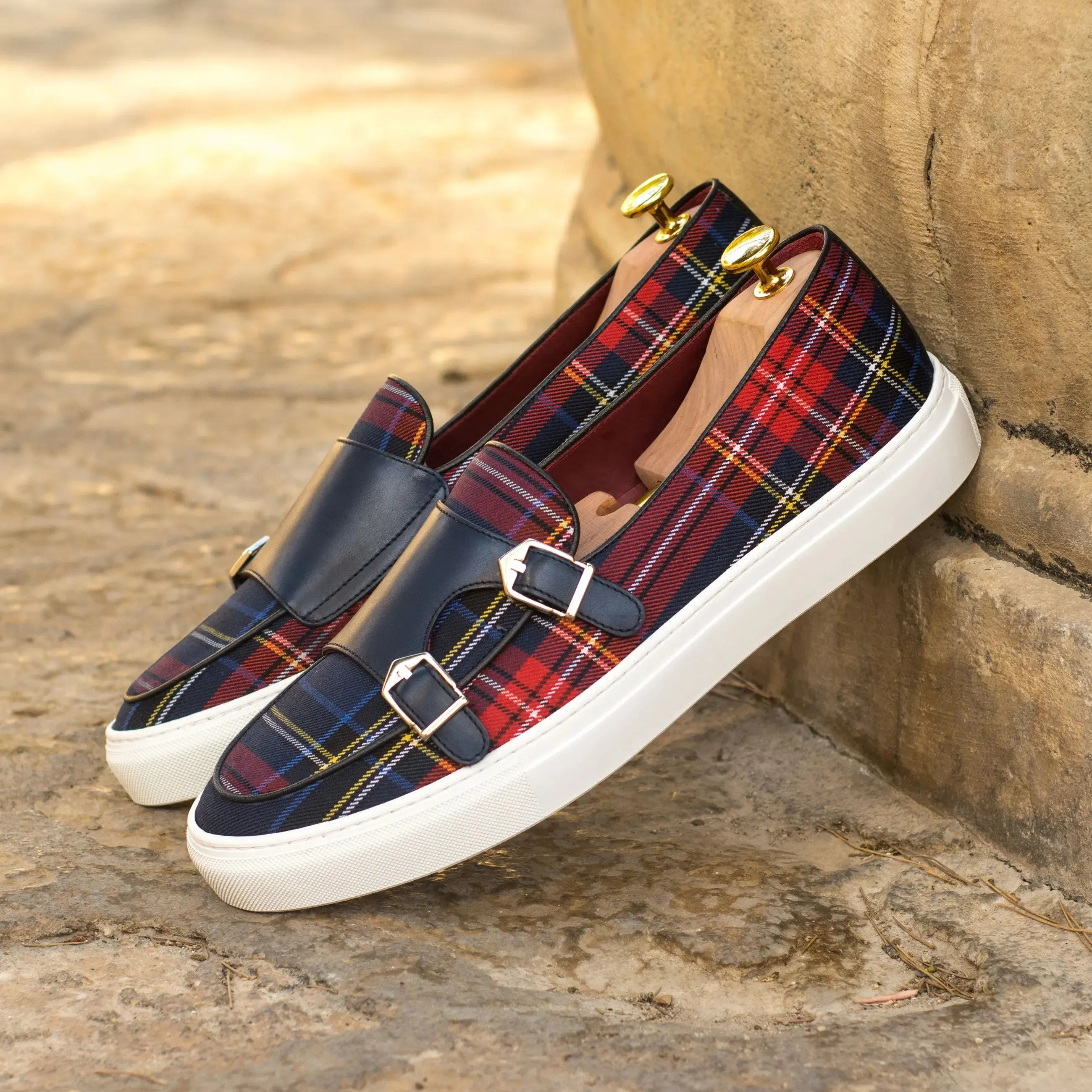DapperFam Riviera in Tartan Men's Sartorial Monk Sneaker