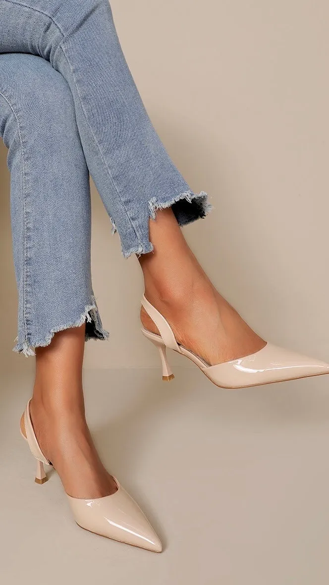 Darana Nude Slingback Stiletto Heeled Shoes
