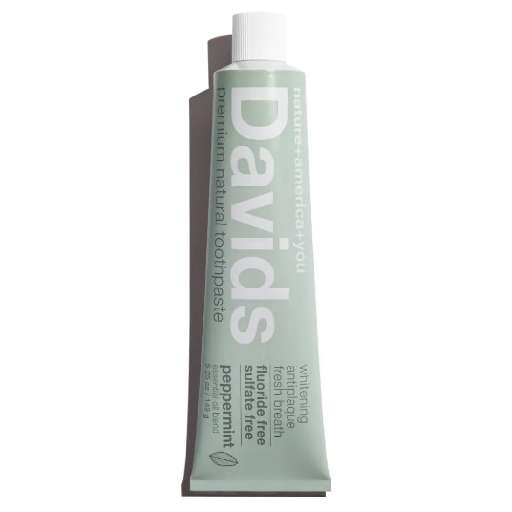 Davids Premium Natural Toothpaste, Peppermint - 3 Pack