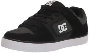 DC Men's Pure Low Top Lace Up Casual Skate Shoe Sneaker, Black/Dark Slate, 10