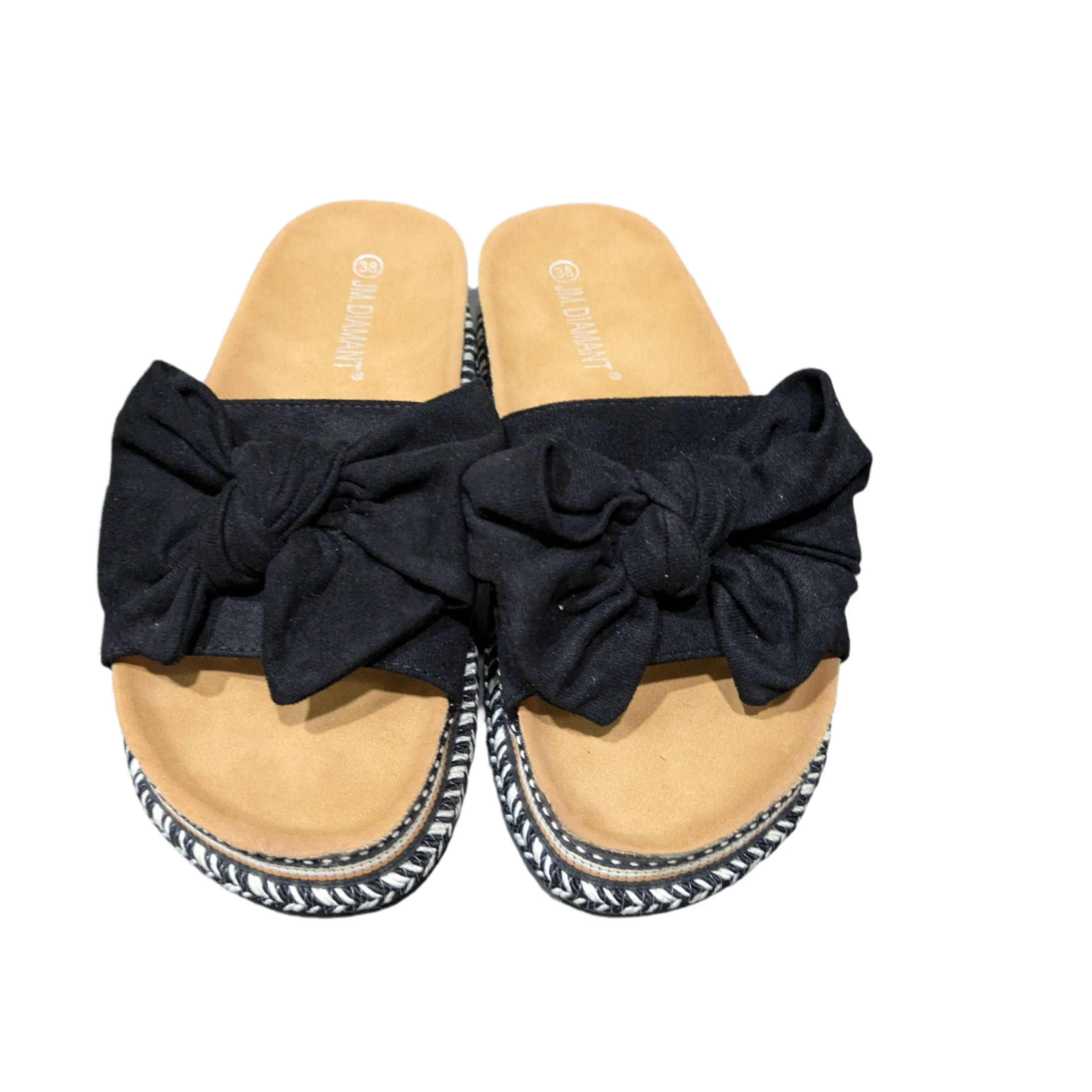 DeeZee Black Slides with Bow Size EU 38 / UK 5 / US 7.5