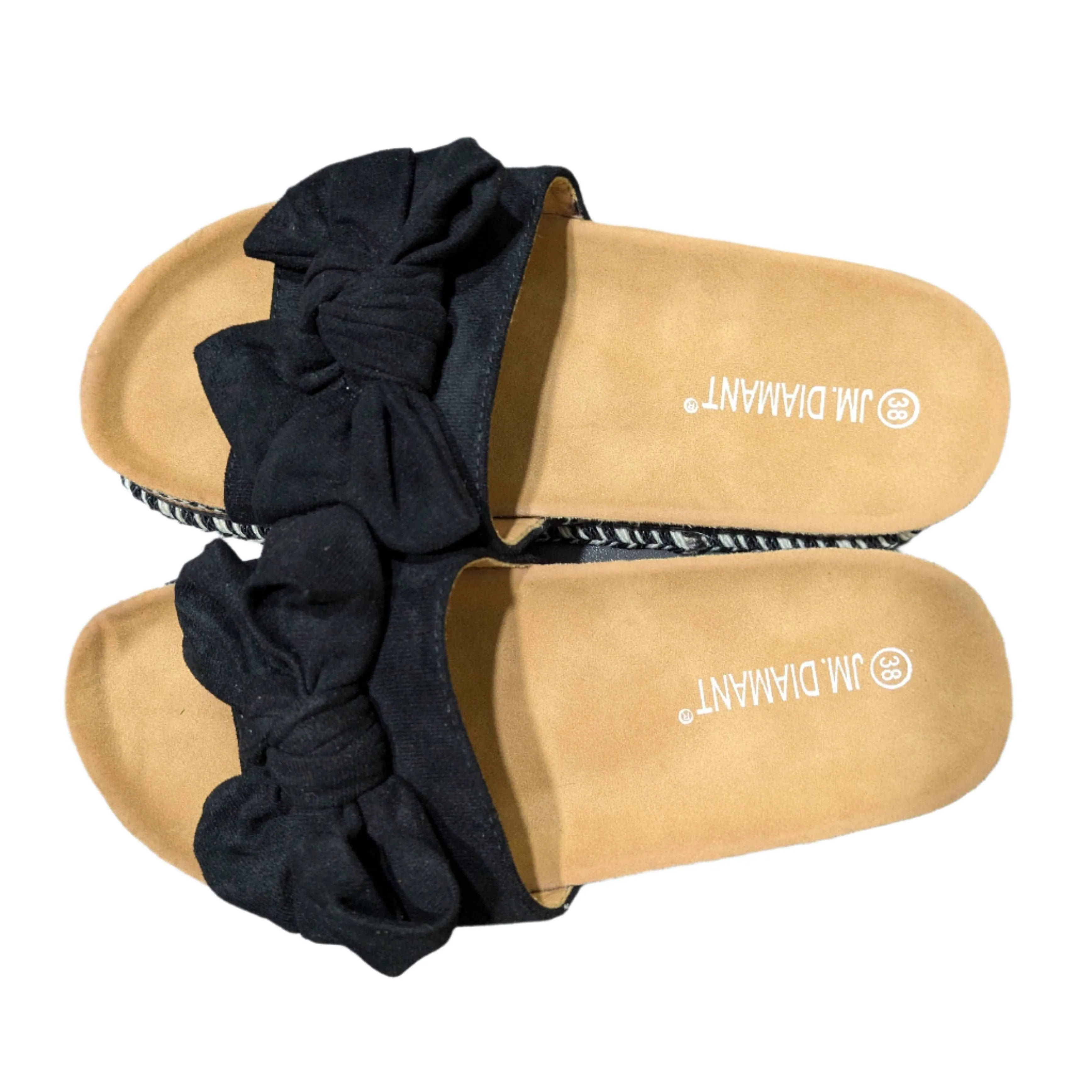 DeeZee Black Slides with Bow Size EU 38 / UK 5 / US 7.5