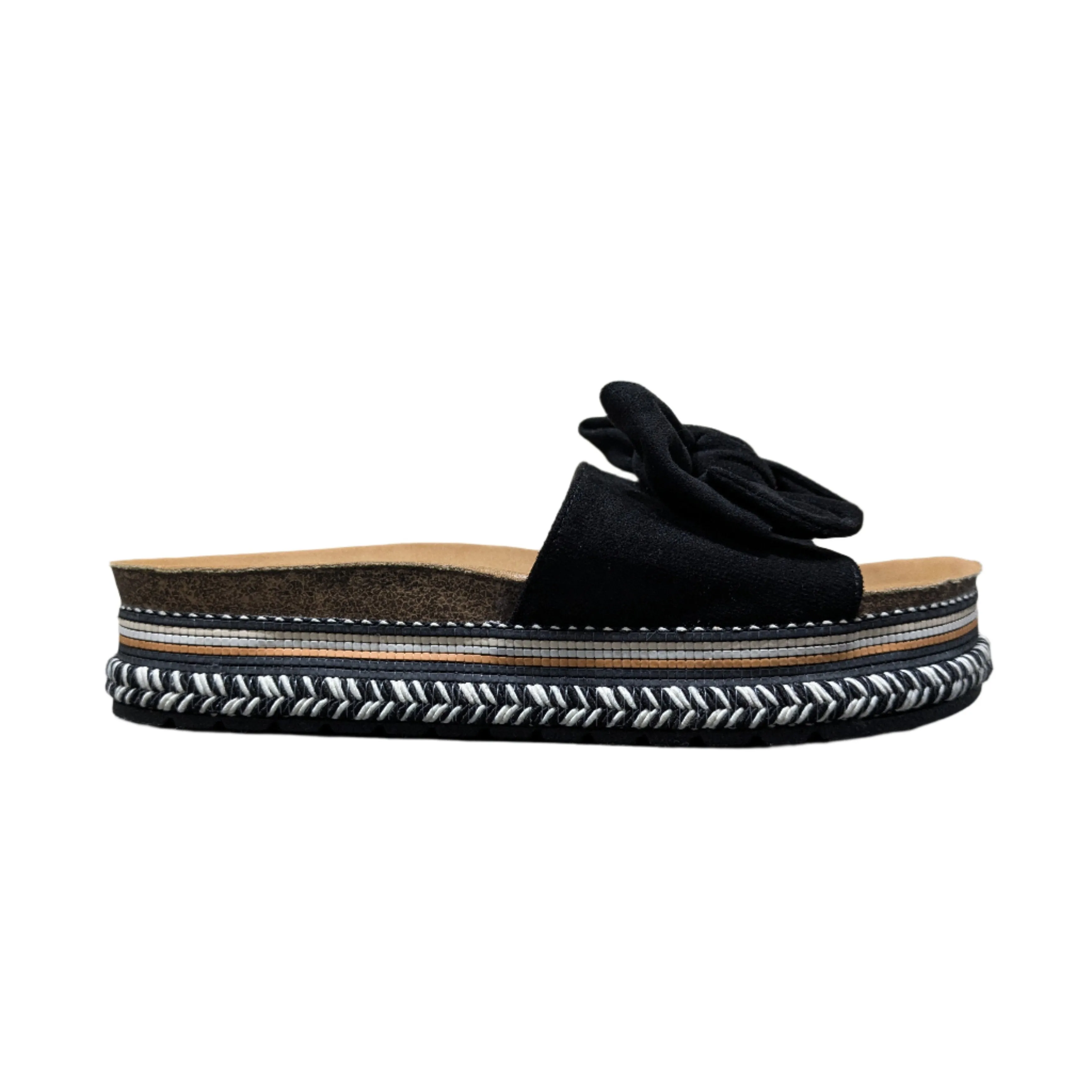 DeeZee Black Slides with Bow Size EU 38 / UK 5 / US 7.5
