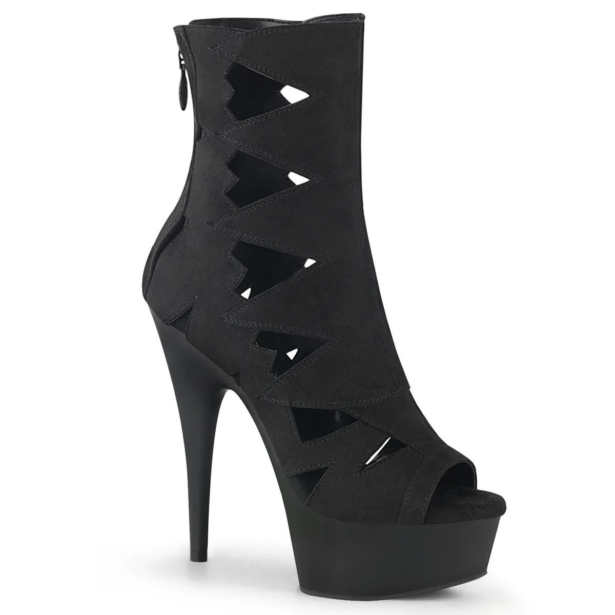 DELIGHT-1014 Pleaser Black Faux Suede Sexy Platform Shoes (Pole Dancing Heels)