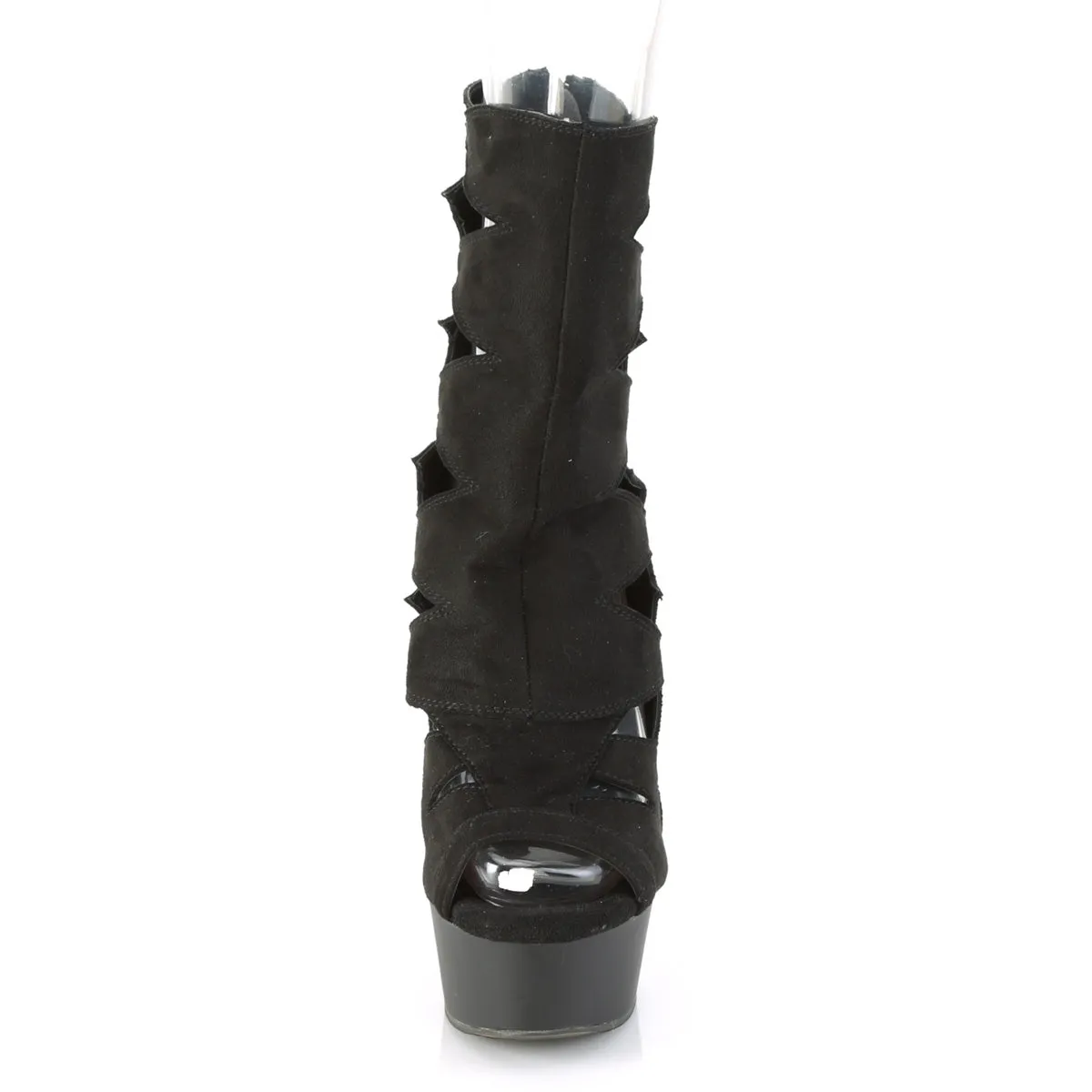 DELIGHT-1014 Pleaser Black Faux Suede Sexy Platform Shoes (Pole Dancing Heels)