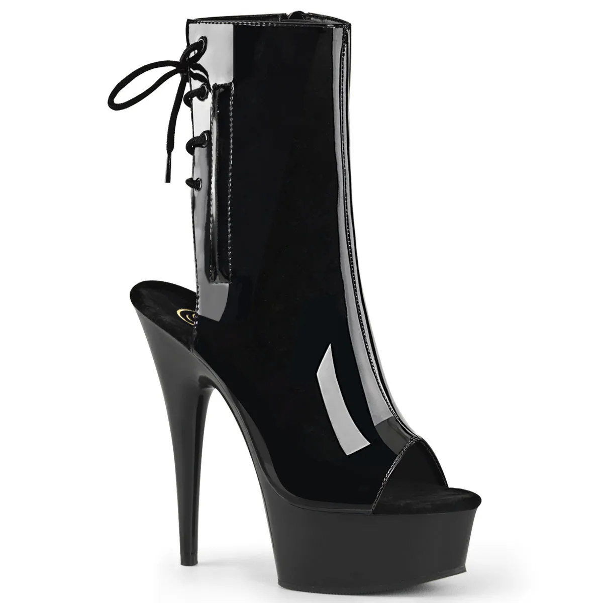 DELIGHT-1018 Pleaser Black Patent Sexy Platform Shoes (Pole Dancing Heels)