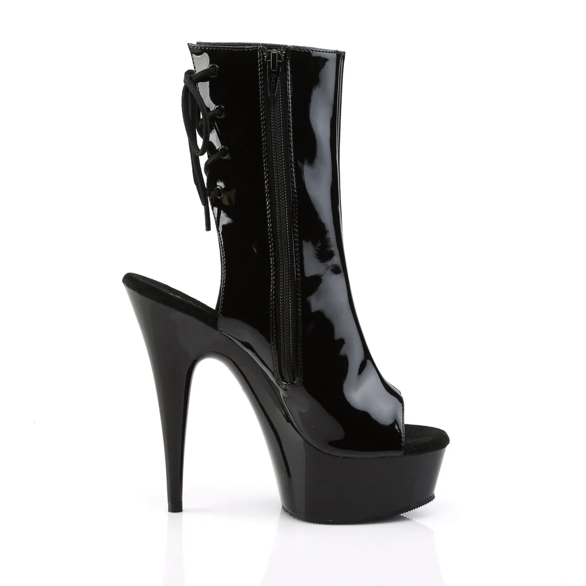 DELIGHT-1018 Pleaser Black Patent Sexy Platform Shoes (Pole Dancing Heels)