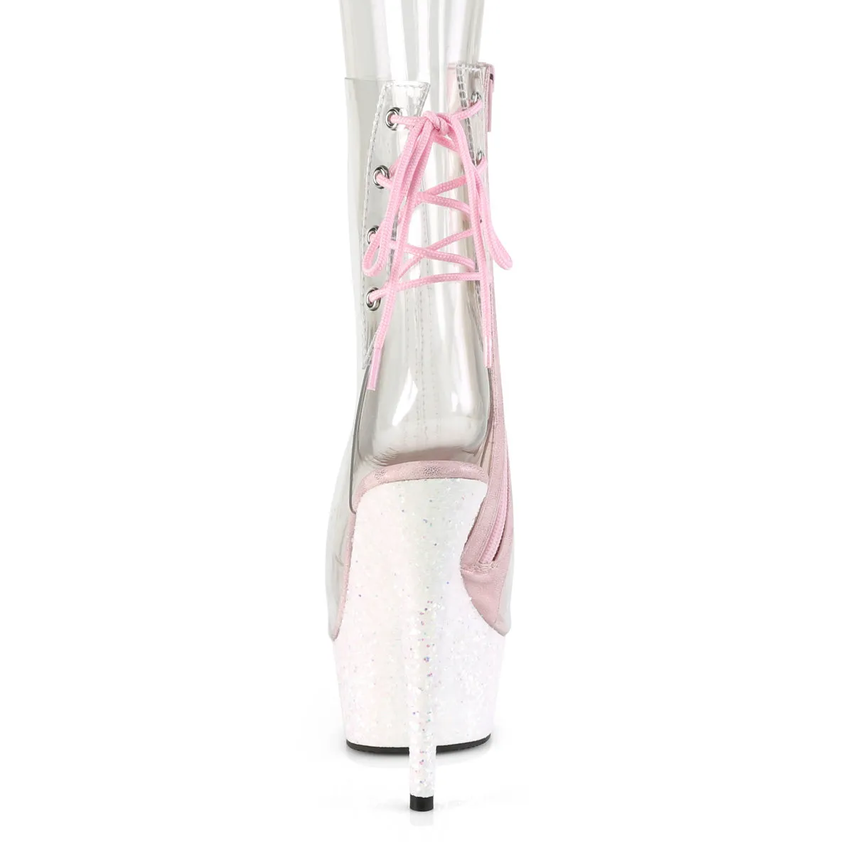 DELIGHT-1018C Pleaser Clear/Opal Multi Glitter Sexy Platform Shoes (Pole Dancing Heels)